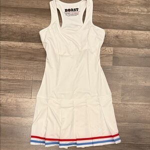 Boast XS White Tennis Dress with Red and Blue Trim